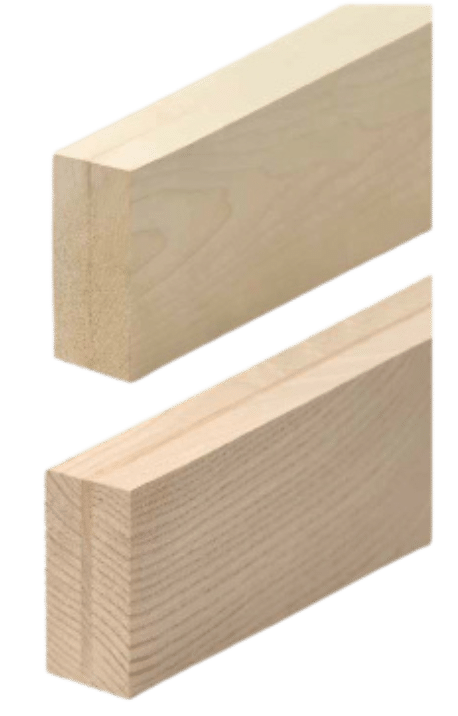 Due tavole di legno rettangolari sovrapposte.